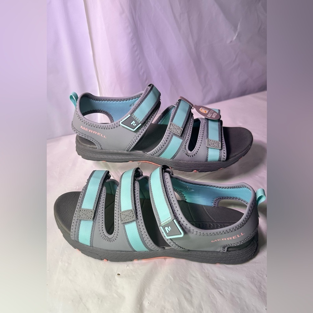 Merrell Women's Teal and Gray Strappy Outdoor Sandals